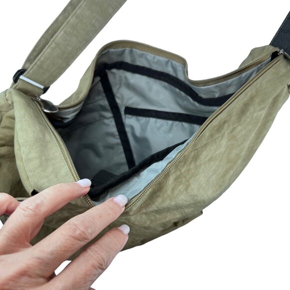 AmeriBag Healthy Back Bag Crossbody Sling Day Pack Khaki Green Adjustable Travel - Picture 7 of 16